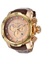 Invicta 13883 Reserve Venom "High Polished" Rose Gold Tone Brown Leather Band Watch w/Strap | Free Shipping