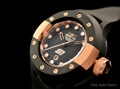 Invicta 1944 S1 Carbon Fiber 52mm Rose Gold Tone Black Polyurethane Strap Watch | Free Shipping