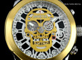 Invicta 18864 "Skull" 50mm Corduba Collection Quartz Chronograph Gold Tone Dial Bracelet Watch | Free Shipping