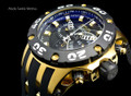 Invicta 0913 Reserve Scuba Specialty Subaqua Swiss Quartz Chronograph Black Dial Gold Tone Polyurethane Strap Watch | Free Shipping