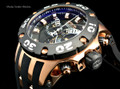 Invicta 0918 Reserve Scuba Specialty Subaqua Swiss Quartz Chronograph Black Dial Rose Gold Tone Polyurethane Strap Watch | Free Shipping