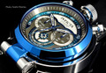 Invicta 18770 I Force Admiral 52mm Quartz Chronograph Blue & Silver Dial Leather Strap Watch | Free Shipping