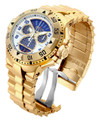 Invicta 17471 Reserve Mens Excursion Gold Tone Blue Dial Swiss Quartz 8040.N "Twisted Metal" Silver Bracelet Watch | Free Shipping