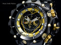 Invicta 20420 Reserve 52MM VENOM Hybrid Black & Gold Tone 5040F Swiss Quartz Chronograph Bracelet Watch | Free Shipping