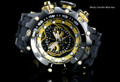 Invicta 20430 Reserve 52MM VENOM Hybrid Black & Gold Tone 5040F Swiss Quartz  w/Black POLYURETHANE Watch | Free Shipping