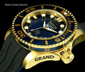 Invicta 20203 Grand Diver 2 Gen II 47mm Automatic Navy Blue Dial Gold Tone Bezel Polyurethane Strap Watch | Free Shipping