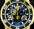 Invicta 18948 Reserve Men's Sea Vulture Swiss Quartz Chronograph Gold Tone Blue Silicone Strap | Free Shipping