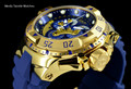 Invicta 18558 Reserve Excursion Master Calendar 5040F Quartz Blue Dial 18k Gold Tone Watch