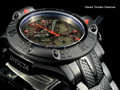 Invicta 50mm Subaqua 23809 Poseidon Quartz Chronograph Gunmetal Dial Red Accented Black Bracelet Watch