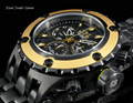 Invicta 52mm Specialty Subaqua Black Guilloché Dial Gold Tone Bezel Bracelet Watch 23926