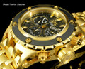 Invicta 52mm Specialty Subaqua Black Guilloché Dial 18k Gold Tone Bracelet Watch 23921