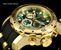 Invicta 48mm Pro Diver Abalone Dial Quartz Chronograph Gold Tone Silicone Watch 24841