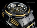 Invicta Bolt Zeus Swiss Quartz Chronograph Black Dial Gold Tone Cables Bracelet Watch 23917