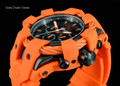 Invicta 50mm Bolt Sport Black Carbon Dial Orange Silicone Strap Watch 23872