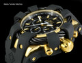 Invicta 50mm Bolt Sport Black Carbon Dial Gold Tone Bezel Silicone Strap Watch 23861