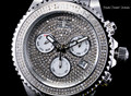 Invicta 47mm Grand Diver Quartz Chronograph 1.94ctw Diamond Dial Silver Bracelet Watch