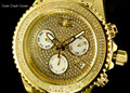 Invicta 47mm Grand Diver Quartz Chronograph 1.94ctw Diamond Dial All Gold Bracelet Watch