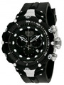 Invicta 1518 Reserve VENOM II Second Generation Swiss Made Chronograph Black Dial Black and Silver Stainless Steel Case Polyurethane Watch (NEW MODEL) | Free Shipping