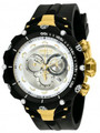 Invicta 1523 Reserve VENOM II Second Generation Swiss Made Chronograph White Dial Black and Gold Stainless Steel Case Polyurethane Watch (NEW MODEL) | Free Shipping