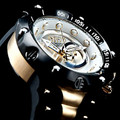 Invicta 1526 Reserve Venom II 2 Second Generation Rose Tone Case Black Polyurethane Strap Watch | Free Shipping