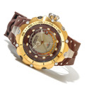 Invicta 12775 Reserve Venom II Swiss GMT River Pearl Dial Gold Tone Brown Strap | Free Shipping