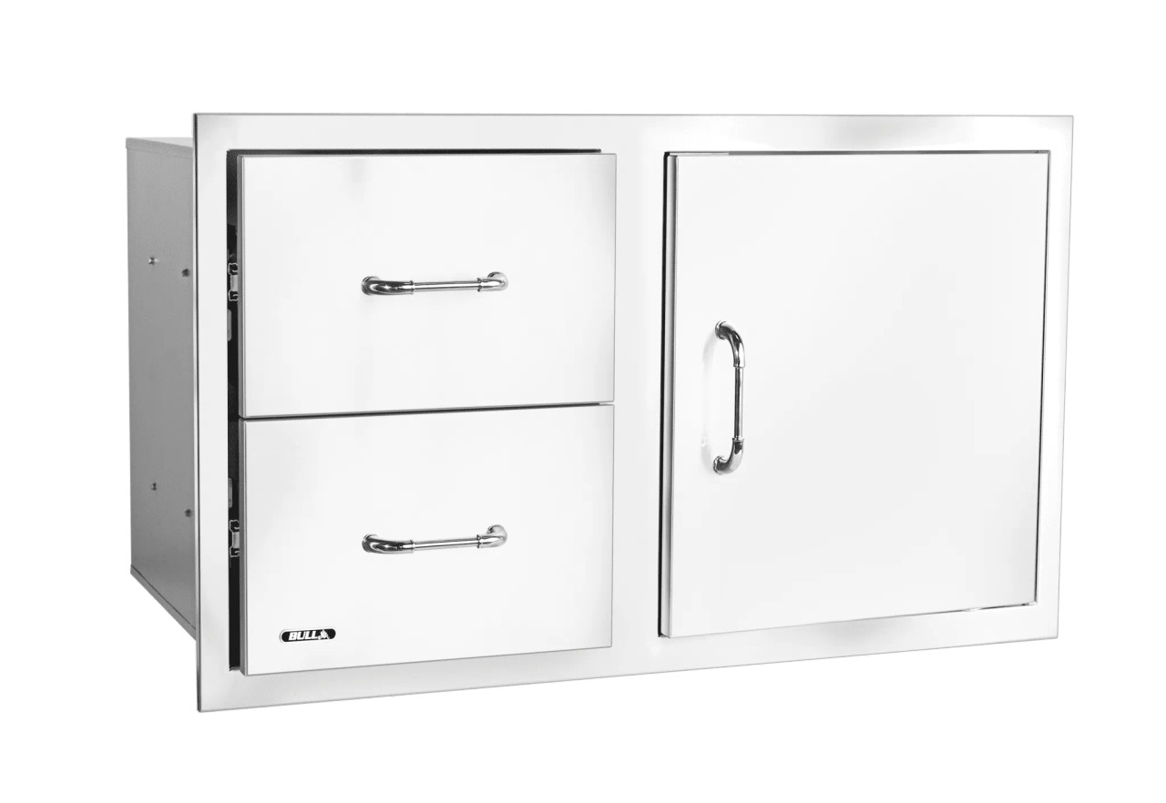 Bull BBQ 30 Inch Stainless Steel Door & Drawer Combo w/ Reveal