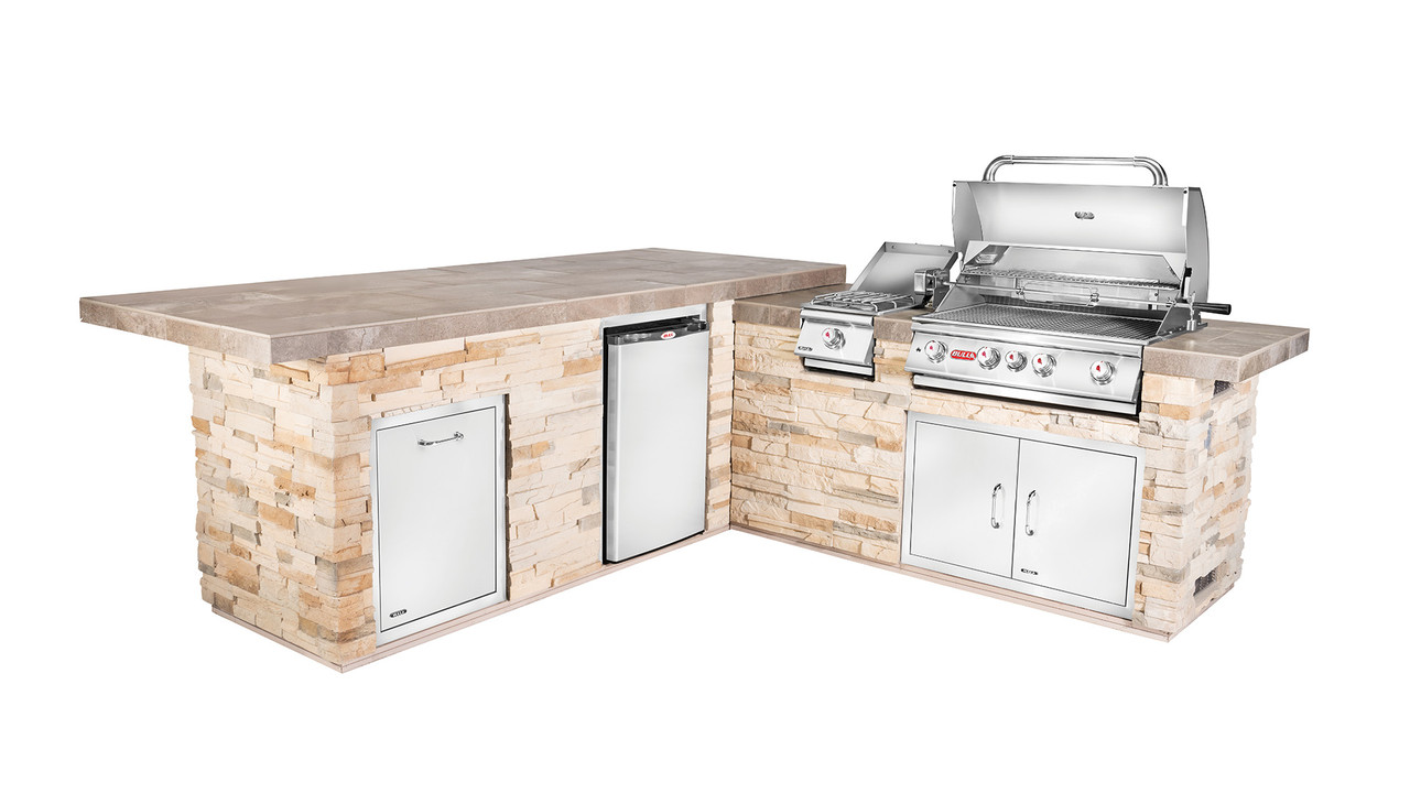 Gourmet Q L Shaped Outdoor Kitchen & Grill - Bull Grills & Spas