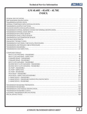 4L60E/4L65E/4L70E Index