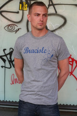 Heather Grey Tee w/ Blue Graphic