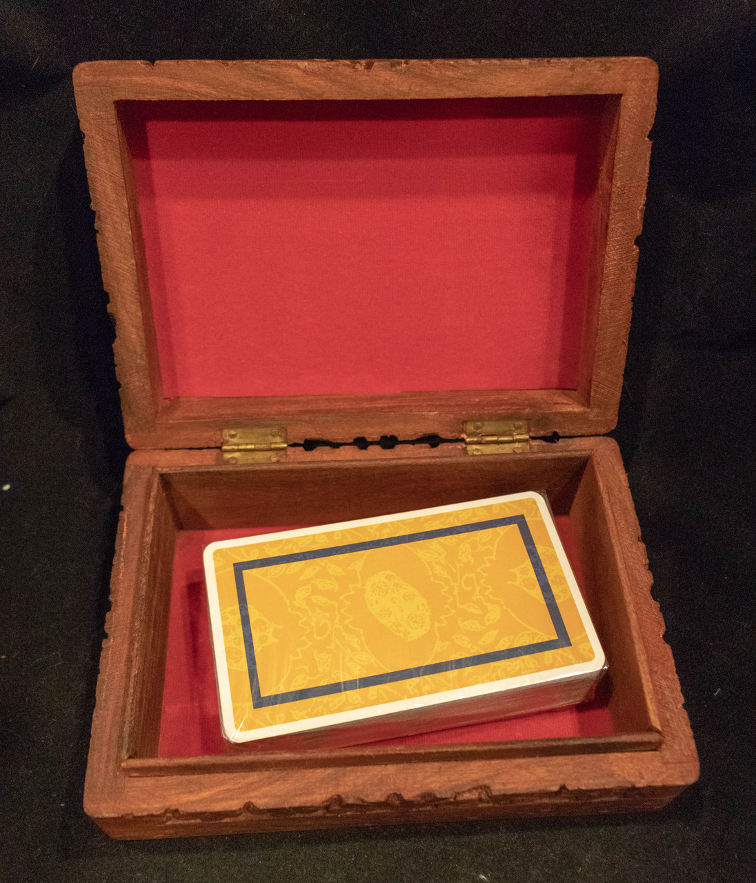 Velvet Lined Wooden Tarot Card Box