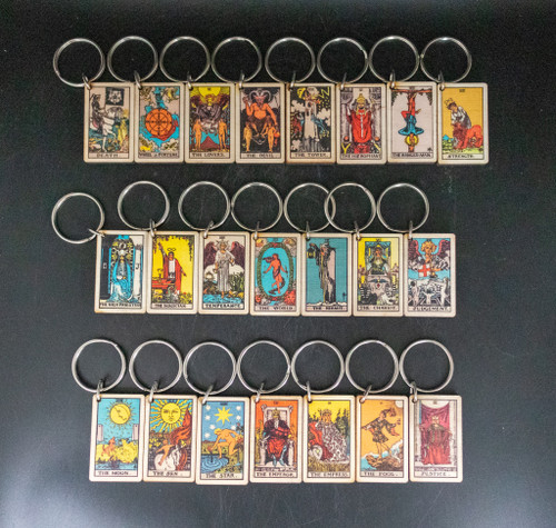Tarot Card Wooden Keychains