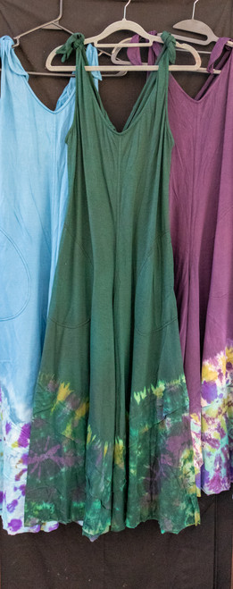Cotton/Lycra Knee Length Tie Dye Jumpsuit
