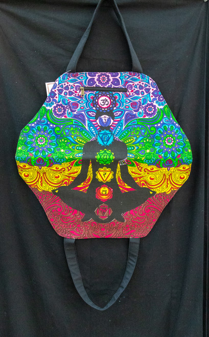 Psychedelic Chakra Yoga Cotton Hexagon Bag