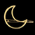 Gold Crescent Moon Hair Clip