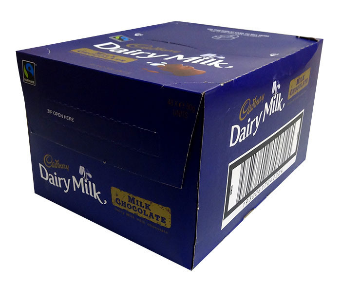 Cadbury Dairy Milk Rolls 55g Box of 36 Candy Zone