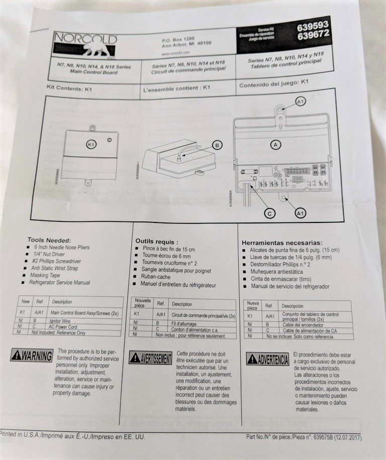 Norcold Power Board 639593 (fits the Polar N7, N8, N10 models