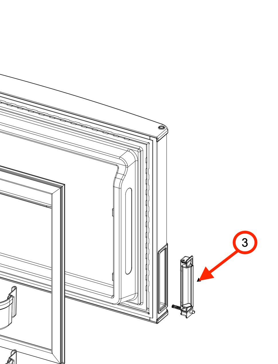 Norcold Door Handle 641545 (fits the N8DC/ N10DC) both freezer and