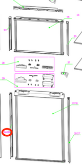 Furrion Refrigerator Door Left Side Cover C-FCR08DCDTA-017