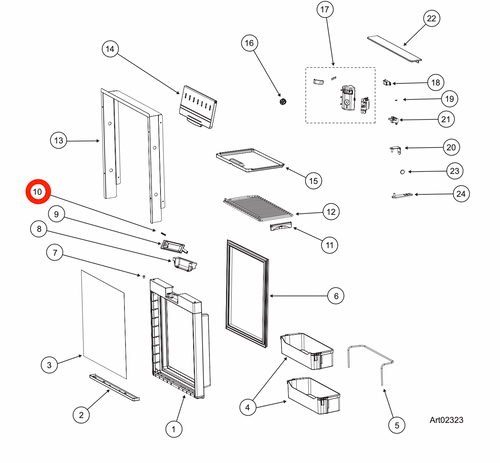 Norcold® Door Handle Spring 635822 (Fits NR751, NR740 & DC751 Series)