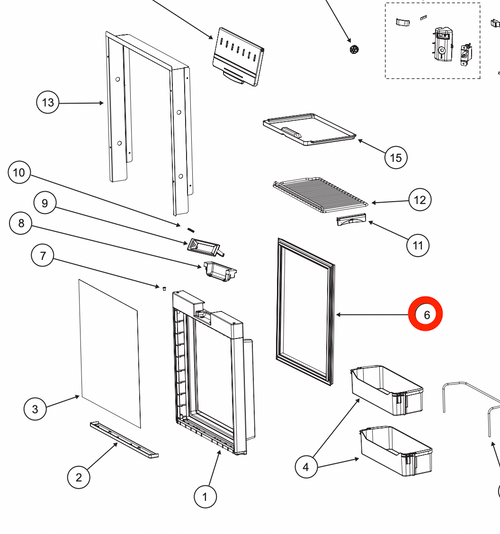 Norcold® Door Gasket 638246 (Fits NR751 Series)