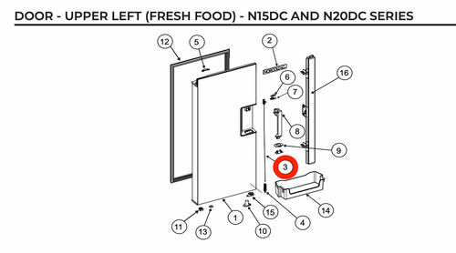 Norcold® Door Latch Cable Assembly 640973 (Fits N15DC & N20DC Series)