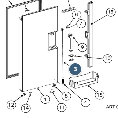 Norcold® Door Latch Cable Assembly 640973 (Fits N15DC & N20DC Series)