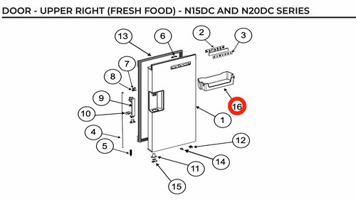 Norcold Door Bin 640968 (Fits N15DC)
