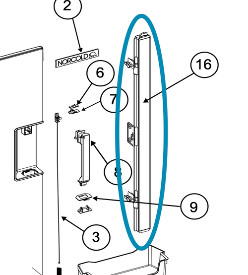 Norcold Door Flapper 641167 (fits the N20DCSS)