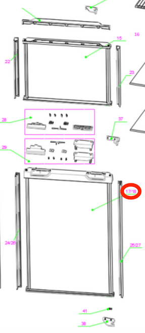 Furrion Refrigerator Door Assembly C-FCR08DCDTA-016