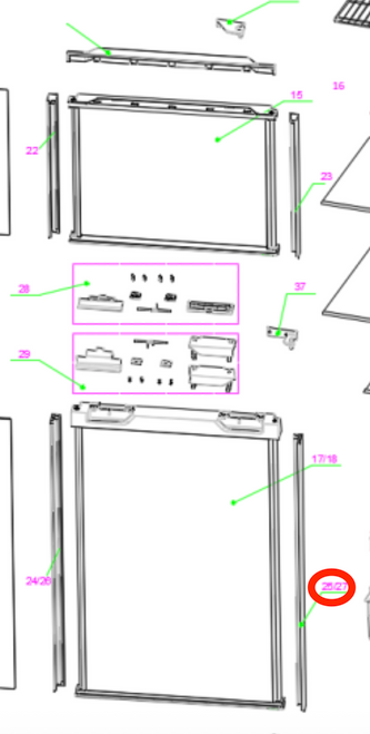 Furrion Refrigerator Door Right Side Cover C-FCR08DCDTA-018 (Arctic 8)