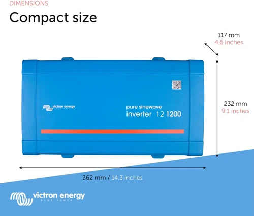 Victron Energy Phoenix PIN122122500 Pure Sine Wave Inverter (12/1200 120V)
