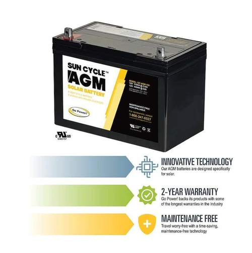 Go Power! Sun Cycle 12V 100Ah AGM Deep Cycle RV Battery