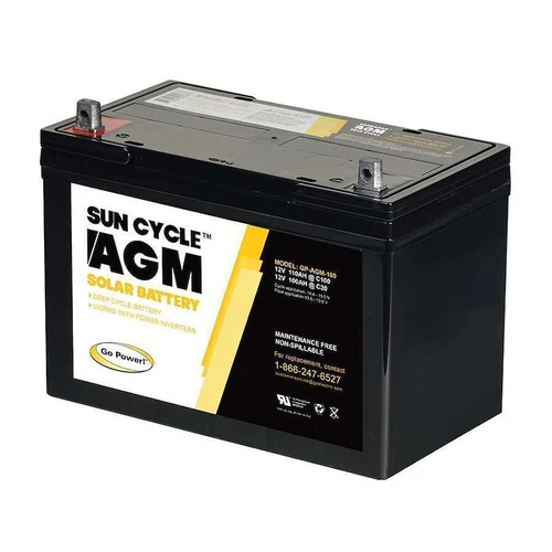 Go Power! Sun Cycle 12V 100Ah AGM Deep Cycle RV Battery (GP-AGM-100-12V)