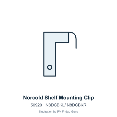 Norcold Shelf Mounting Clip 50920 illustration